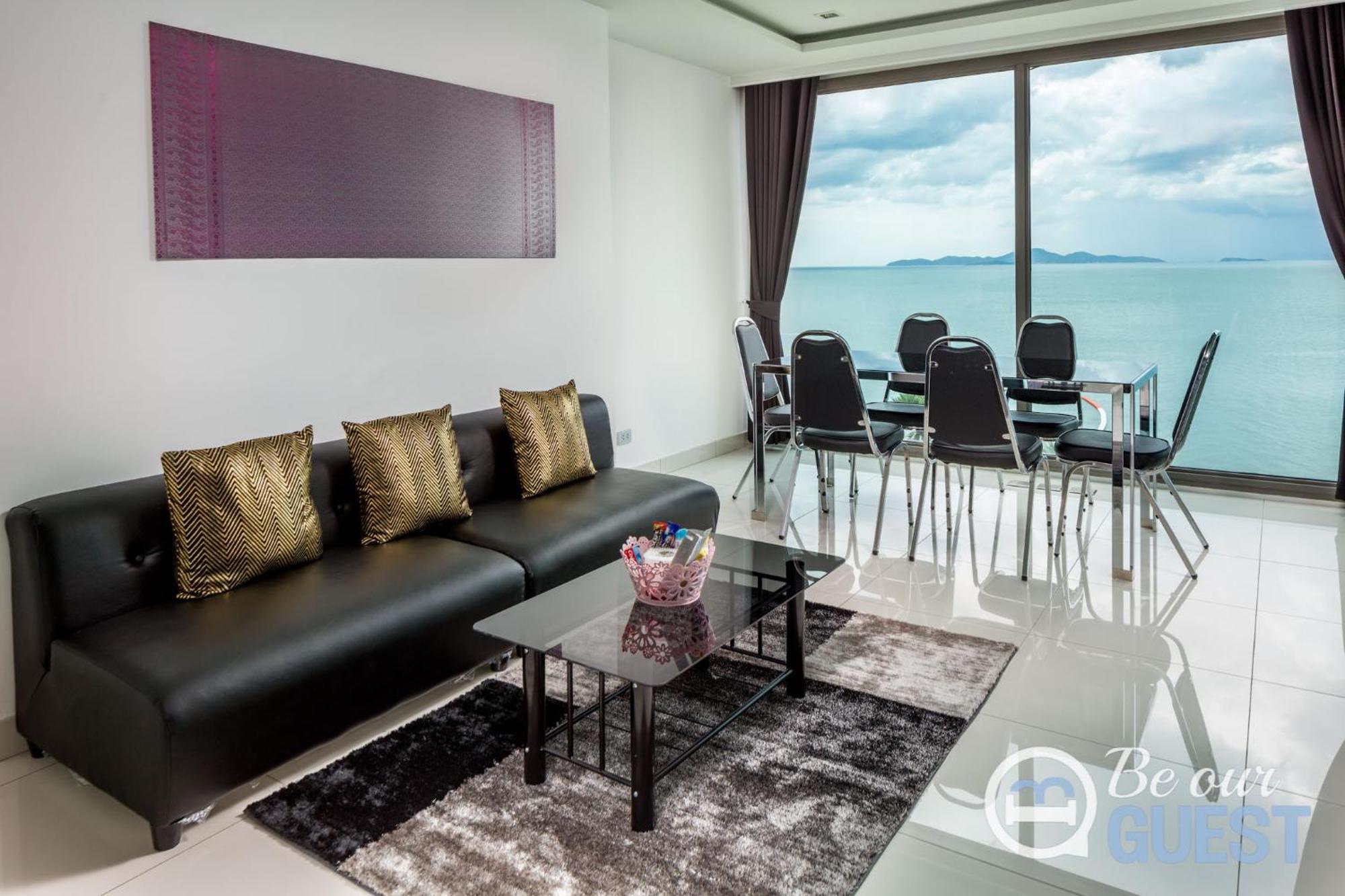 Stunning Sea View Condo On The Beach - Monthly Stay Pattaja Kültér fotó
